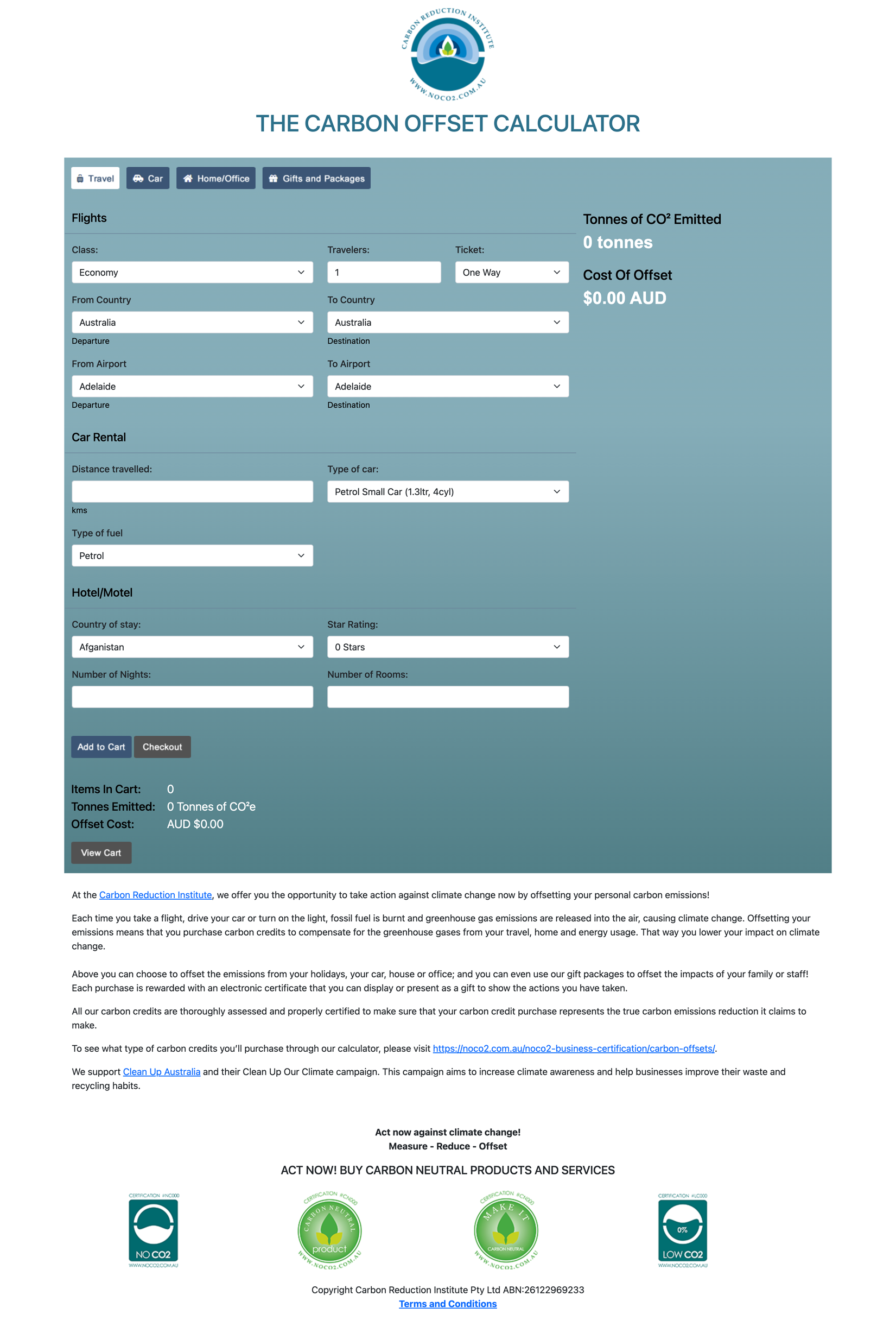 Carbon Offset Calculator - NoCO2